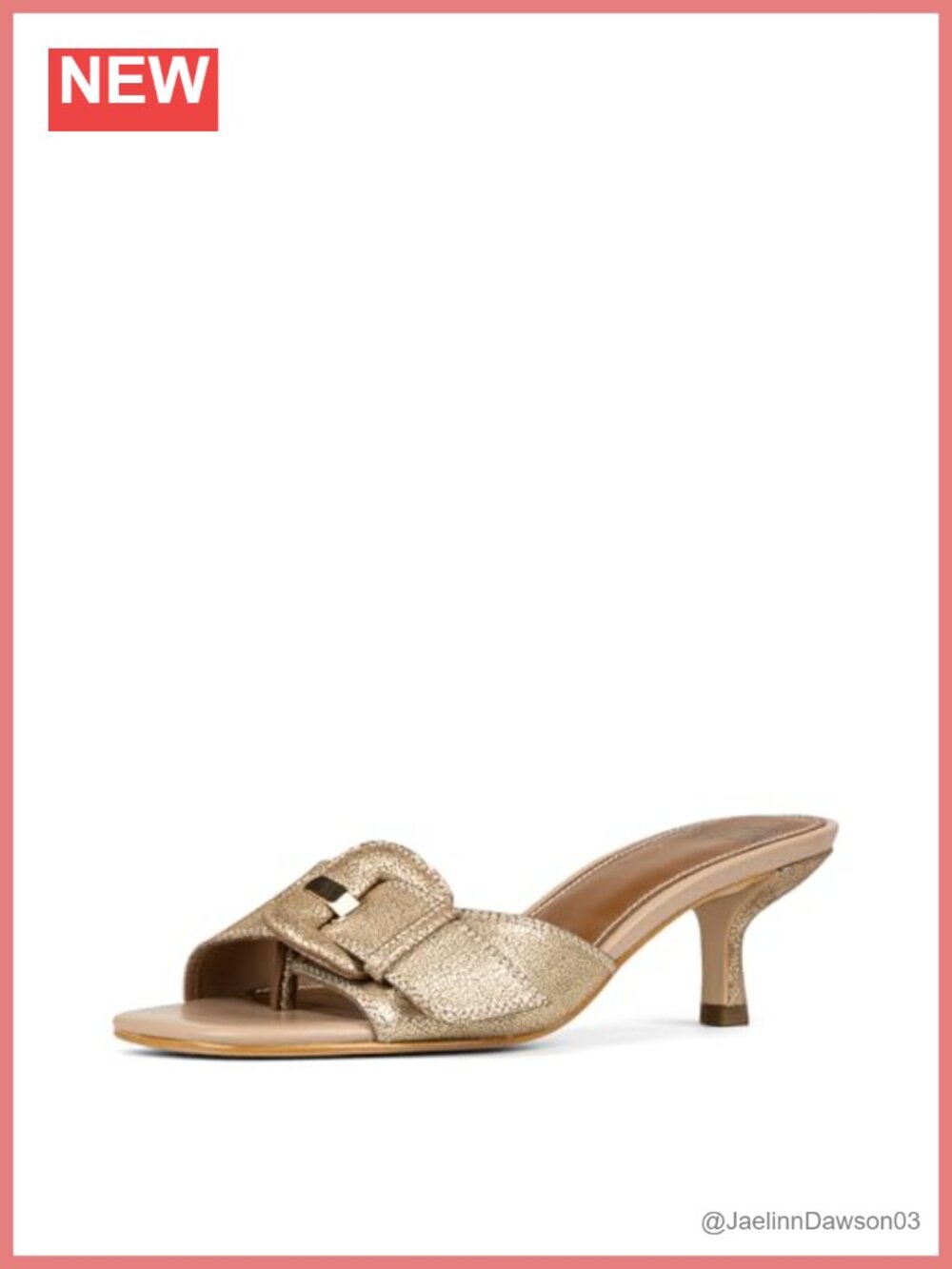 Women's Kitten Heel Slide Sandals with Memory Foam Insole